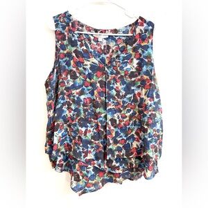 Women’s Juniper + Lime Sleeveless Flowing Layered Multicolored Blouse Size Large